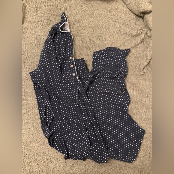 Women's Maternity Navy Polka Dot Pajama Set - Picture 3 of 4